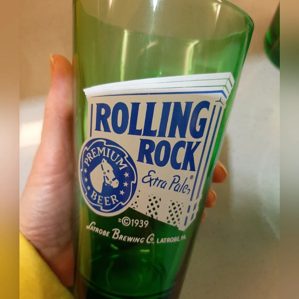 Rolling Rock beer glasses - Picture 4 of 10